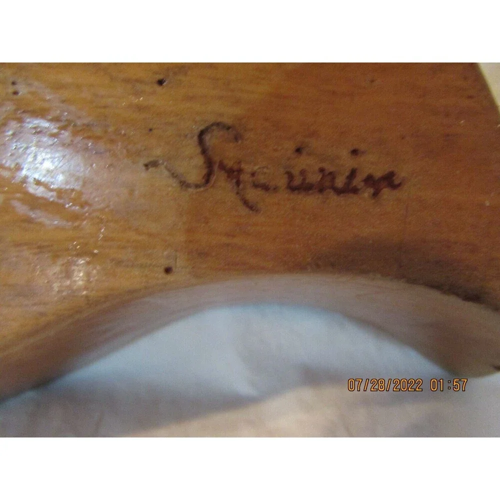 WOOD SERVING DISH LEAF SHAPED SIGNED TEAK? TIKI BAR PARTY